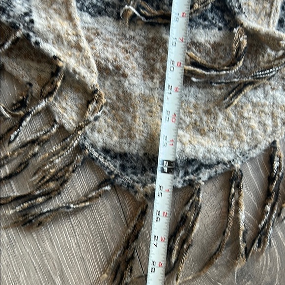 Cozy Striped Fringe Shawl - Picture 3 of 5